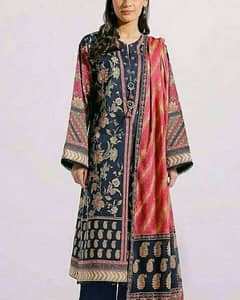 3 Pc Ethnic Women Unstitched Lawn Printed Suit
