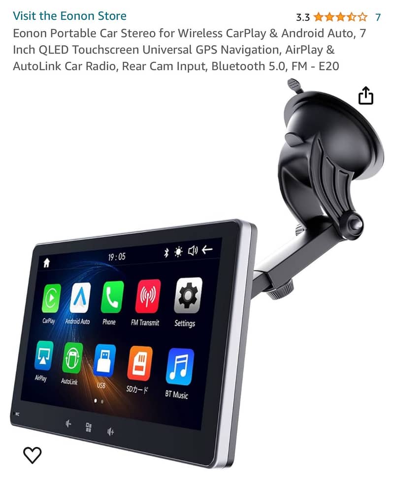 Eonon Portable Car Stereo for Wireless CarPlay & Android Auto Q LED 2
