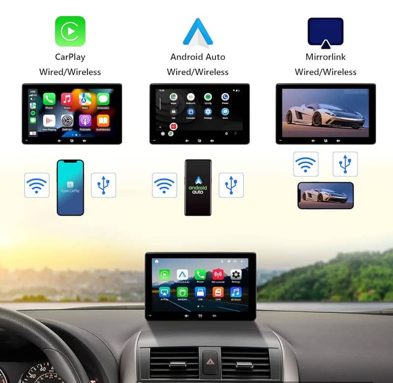 Eonon Portable Car Stereo for Wireless CarPlay & Android Auto Q LED 3