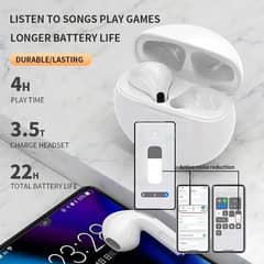 Air Pro6 TWS Wireless Headphones Bluetooth Earphone Earbuds Bass Head 0