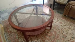 Round table made with solid wood
