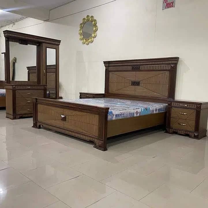 Bed set/single bed/wooden bed / side tables/dressing 1