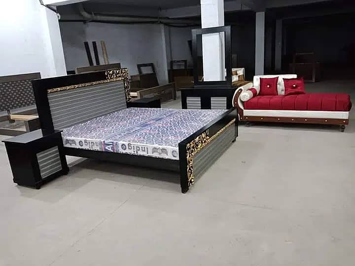 Bed set/single bed/wooden bed / side tables/dressing 3