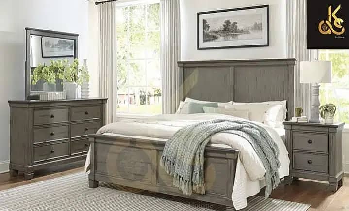 Bed set/single bed/wooden bed / side tables/dressing 5