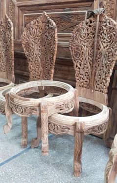 chinioti wooden peerha set chair set