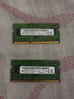 8 gb RAM, 4 gb each