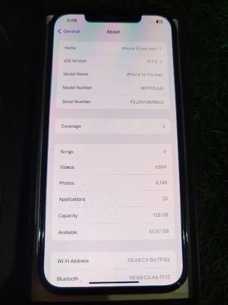 Iphone 12 pro max 128gb pta approveh 2