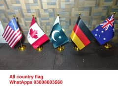 country flag table flag ,Digital Hard Finish Flag & Golden pole 6.5ft