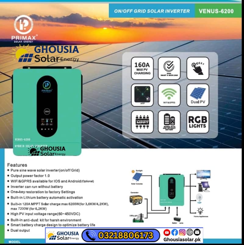 PRIMAX HYBRID SOLAR INVERTER – GALAXY DUAL PV5000+ 6