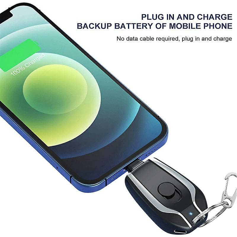 Ultra compact 1500mAh keychain with type c fast charger Powerbank 0