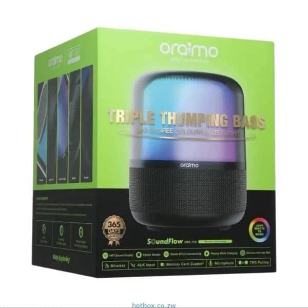 Speaker Bluetooth Oraimo SoundFlow OBS-72D Triple Thumping Bass 6
