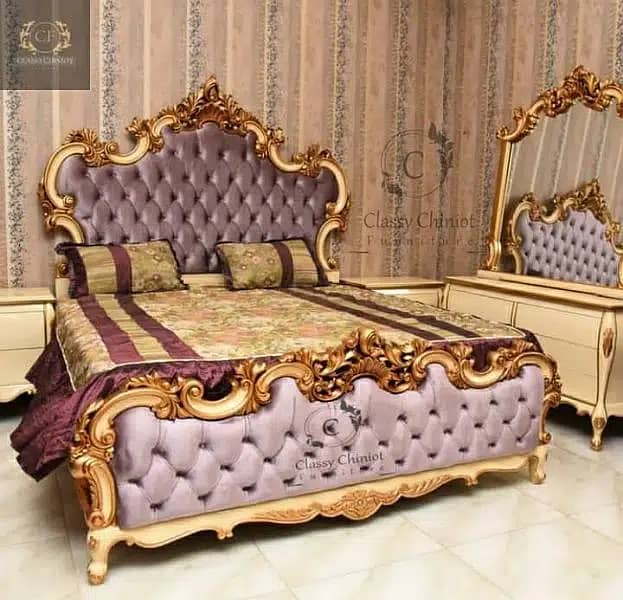 Bed Set, King Size Bed, Wooden Bed 14