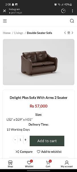 Profine original Leather sofa 2+1 3