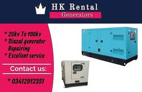 HK Rental generator in karachi 25kv To 100kv
