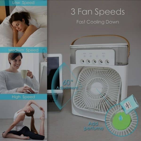 Mini Portable Air Conditioner or Cooler with Mist spray for summer 2