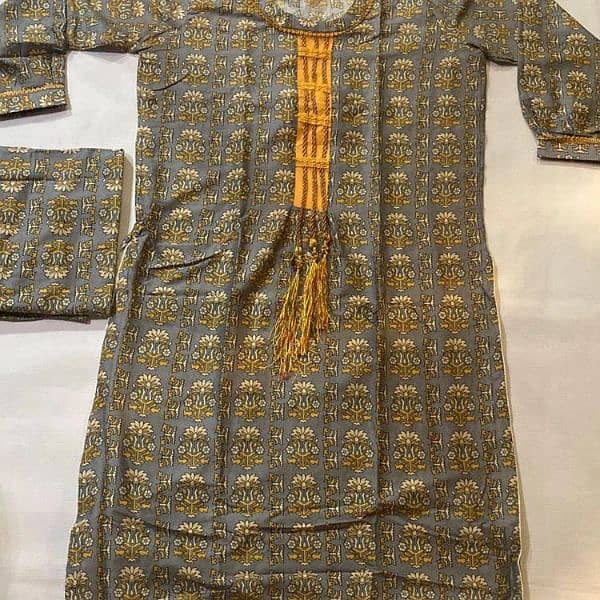 *: 2 Pcs Women's Stitched Arabic Lawn Digital Print Suit 1