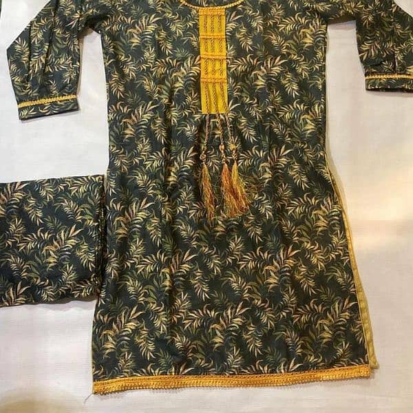 *: 2 Pcs Women's Stitched Arabic Lawn Digital Print Suit 5