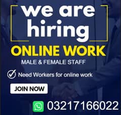 Required Male And Female Staff For Online Work