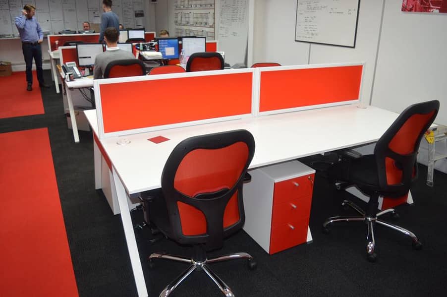 Workstation By 4 Persons, Office Furniture 4