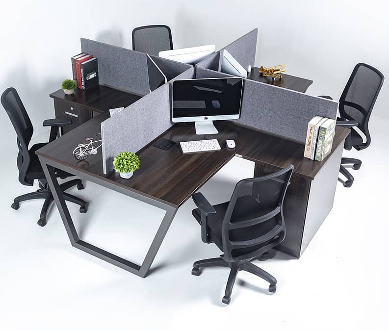 Workstation By 4 Persons, Office Furniture 11