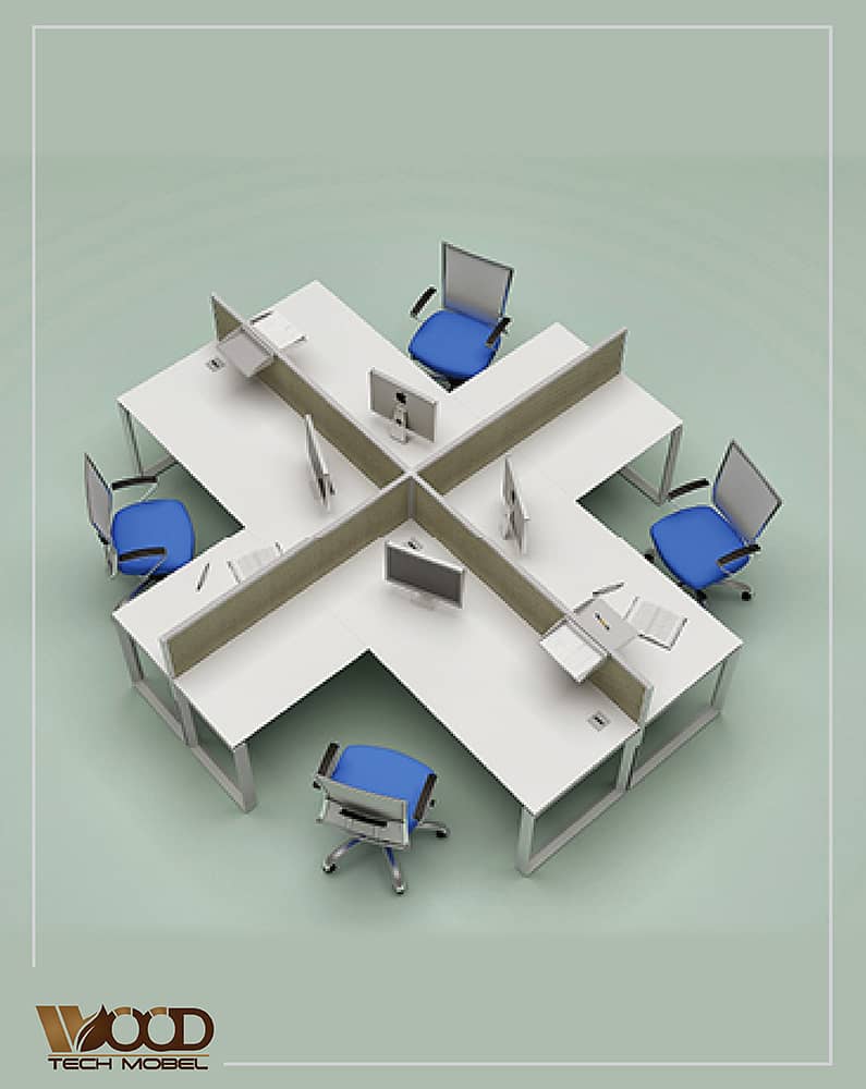 Workstation By 4 Persons, Office Furniture 14