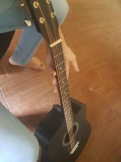 Jumbo Size Acoustic Guitar Matte Black color 0
