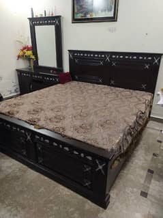 Bed with Dressing, Show Case and Side Tables