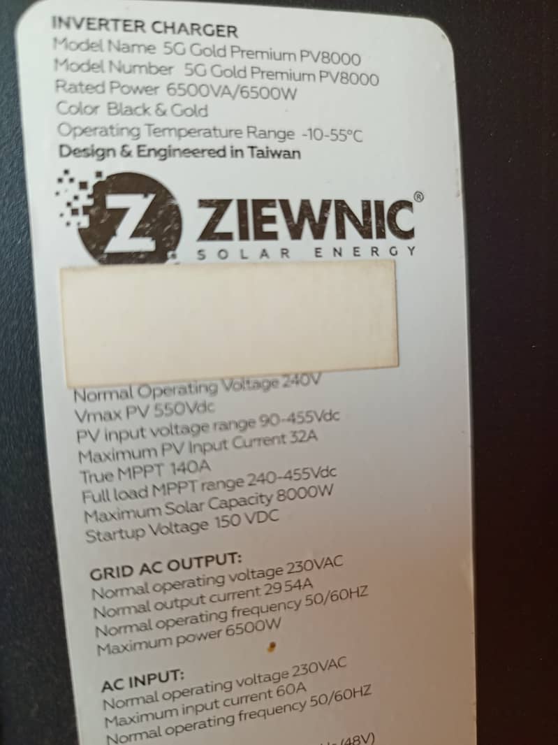 Ziewnic Solar Inverter 6.5 KW 11