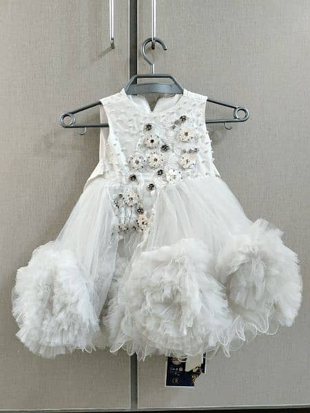 baby frock in white colour 2