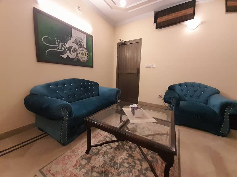 Fully furnished master bedroom with bath available for rent in dha phase 4. 8