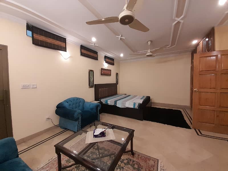 Fully furnished master bedroom with bath available for rent in dha phase 4. 9