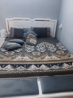 double bed, with molty foam ,side table and dressing table for sale 0