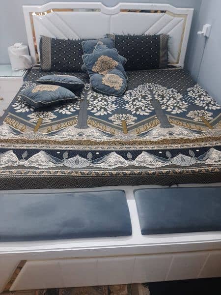 double bed, with molty foam ,side table and dressing table for sale 1