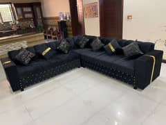 L shape sofa , Black colour , perfect condition