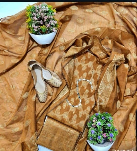 3 Piece Women original cotton banarsi suit 3