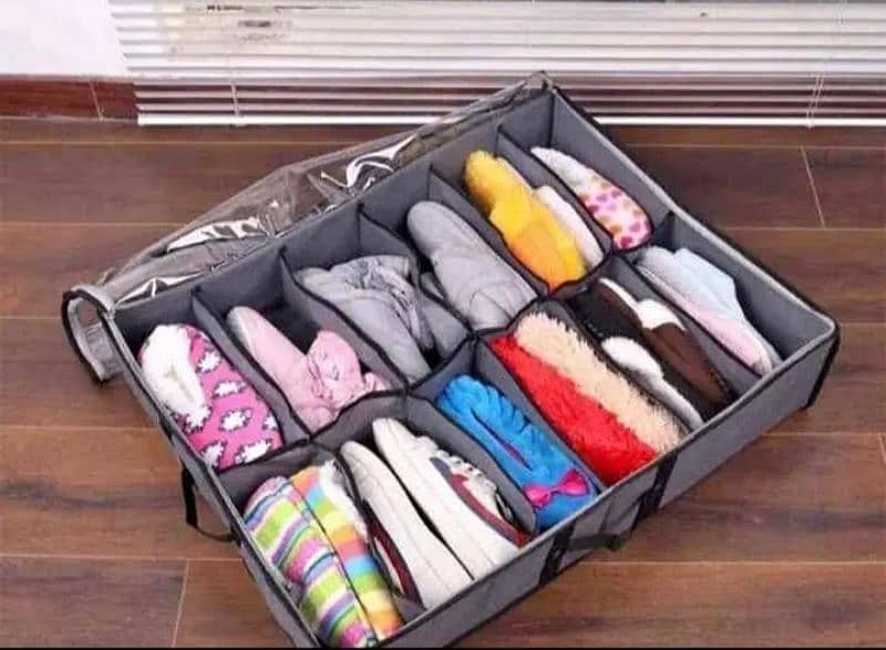 Underbed Shoes Storage Organizer With adjustable 1