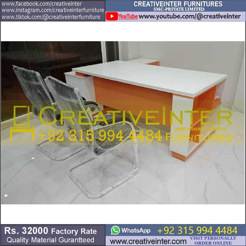 Exective office table manager desk study chair workstation staff CEO 16