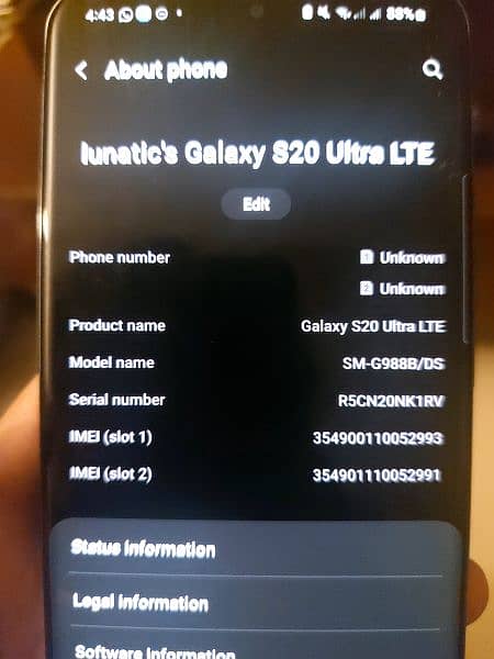 Samsung S20 ultra LTE 10/10 Pta Official 1