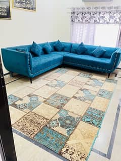 7  seater sofa set with matching turkish carpet