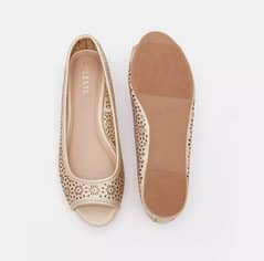 Imported Celeste Peep-Toe Pumps with Cutwork Detail