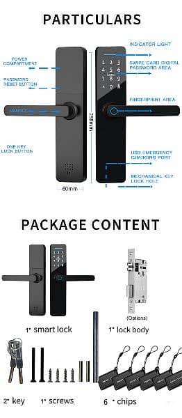 wifi door lock unlocked password and card and fingerprint 1