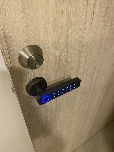 wifi door lock unlocked password and card and fingerprint 0