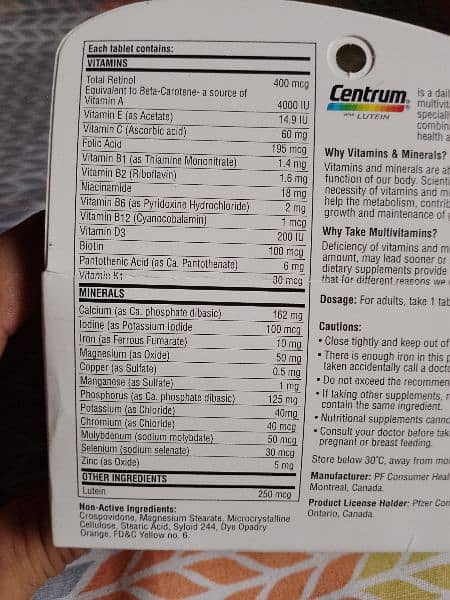 Centrum with Lutein: 100 Tablets 1