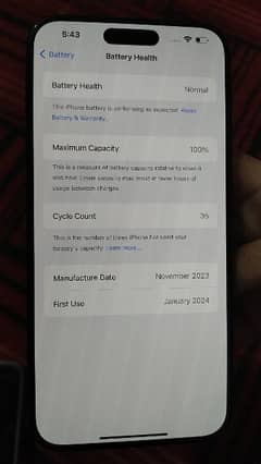 iPhone 15 pro max 256 gb non pta blue titanium