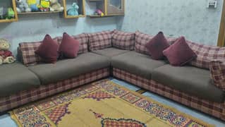 L shaped sofa for sale with cushions and covers