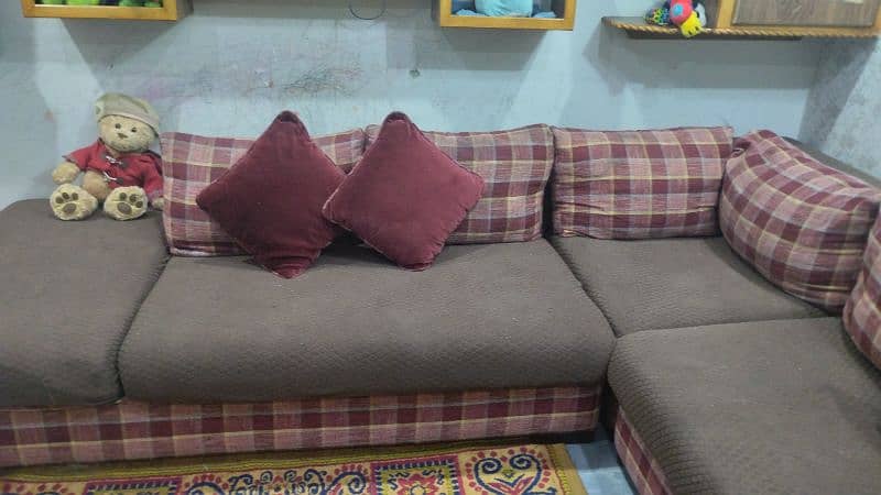 L shaped sofa for sale with cushions and covers 6