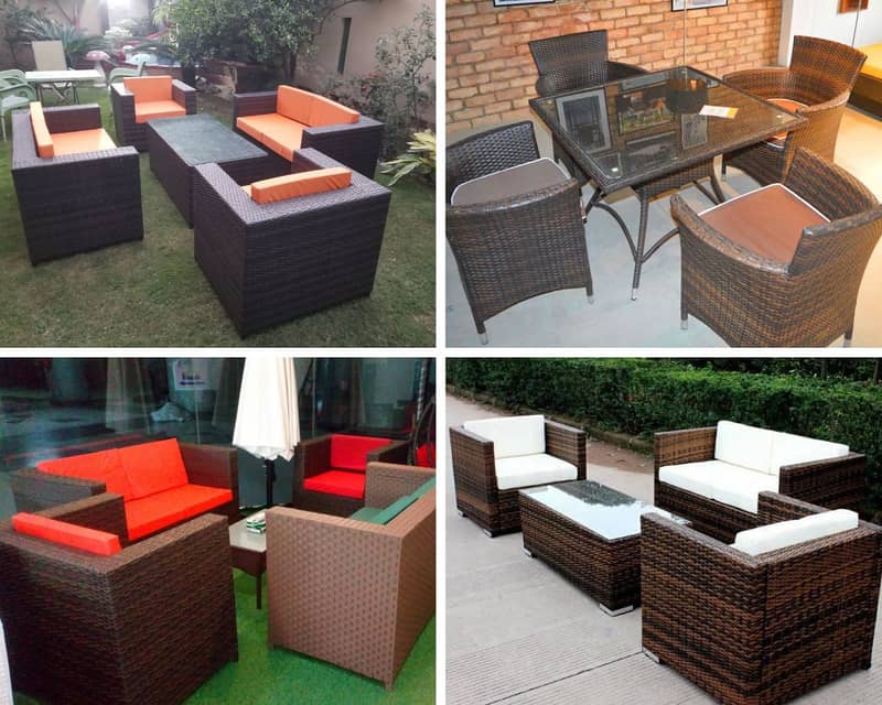 Garden chairs Garden Table | Rattan Furniture - Terrace Lawn Sofa set 1