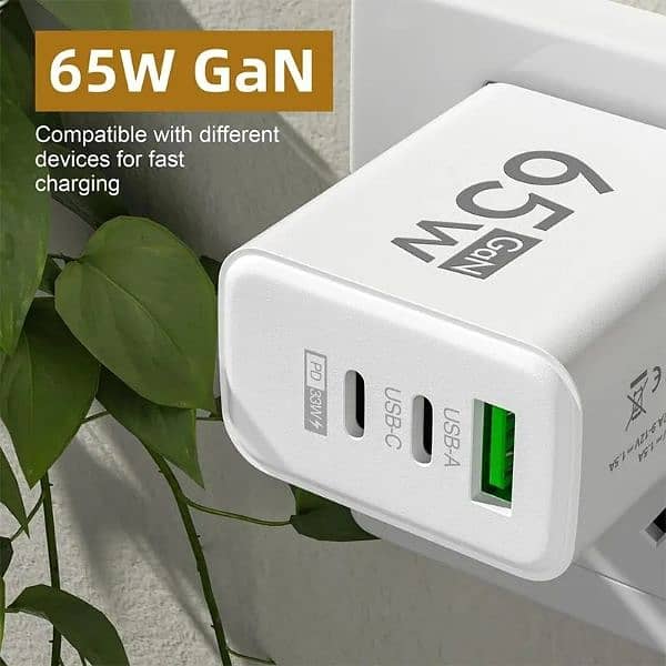 GaN fast charger 65 w USB type c pd 3.0 2