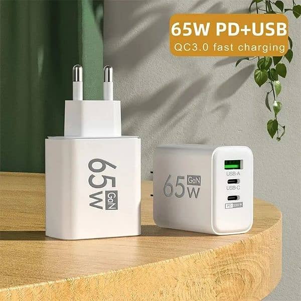 GaN fast charger 65 w USB type c pd 3.0 6
