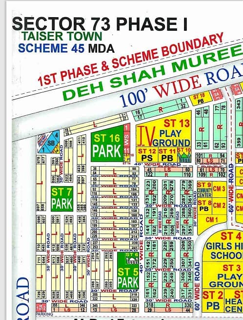Corner Plot of 120 Sq Yds in Sector 73, 74 and 81, Taiser Town MDA Scheme 45 4
